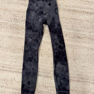 Lululemon Athletica Black Tie-Dye Leggings